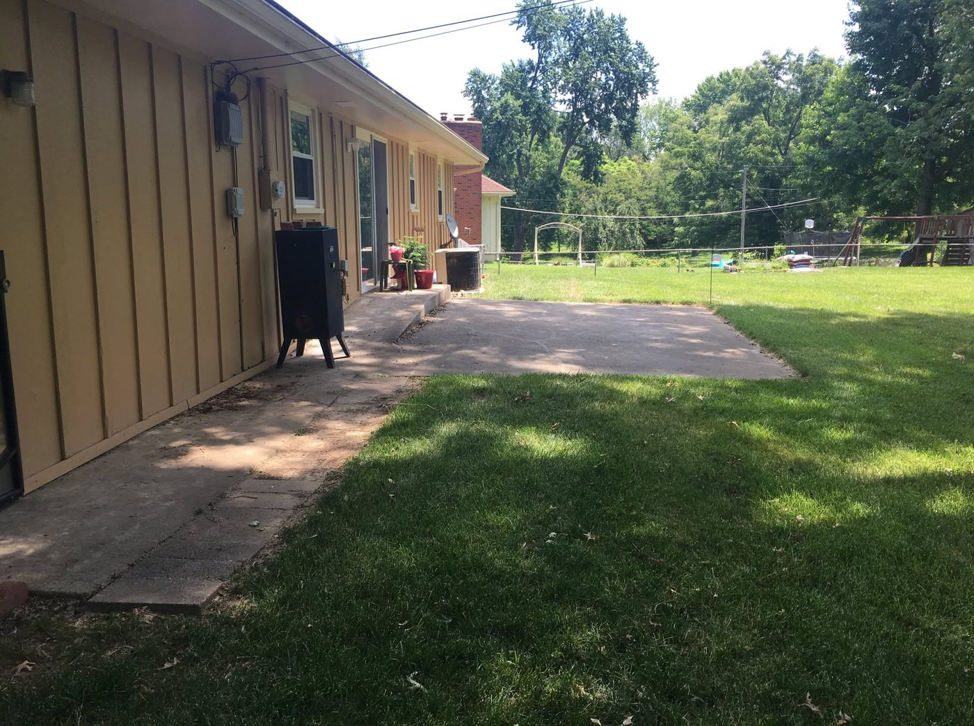 Backyard before patio installation